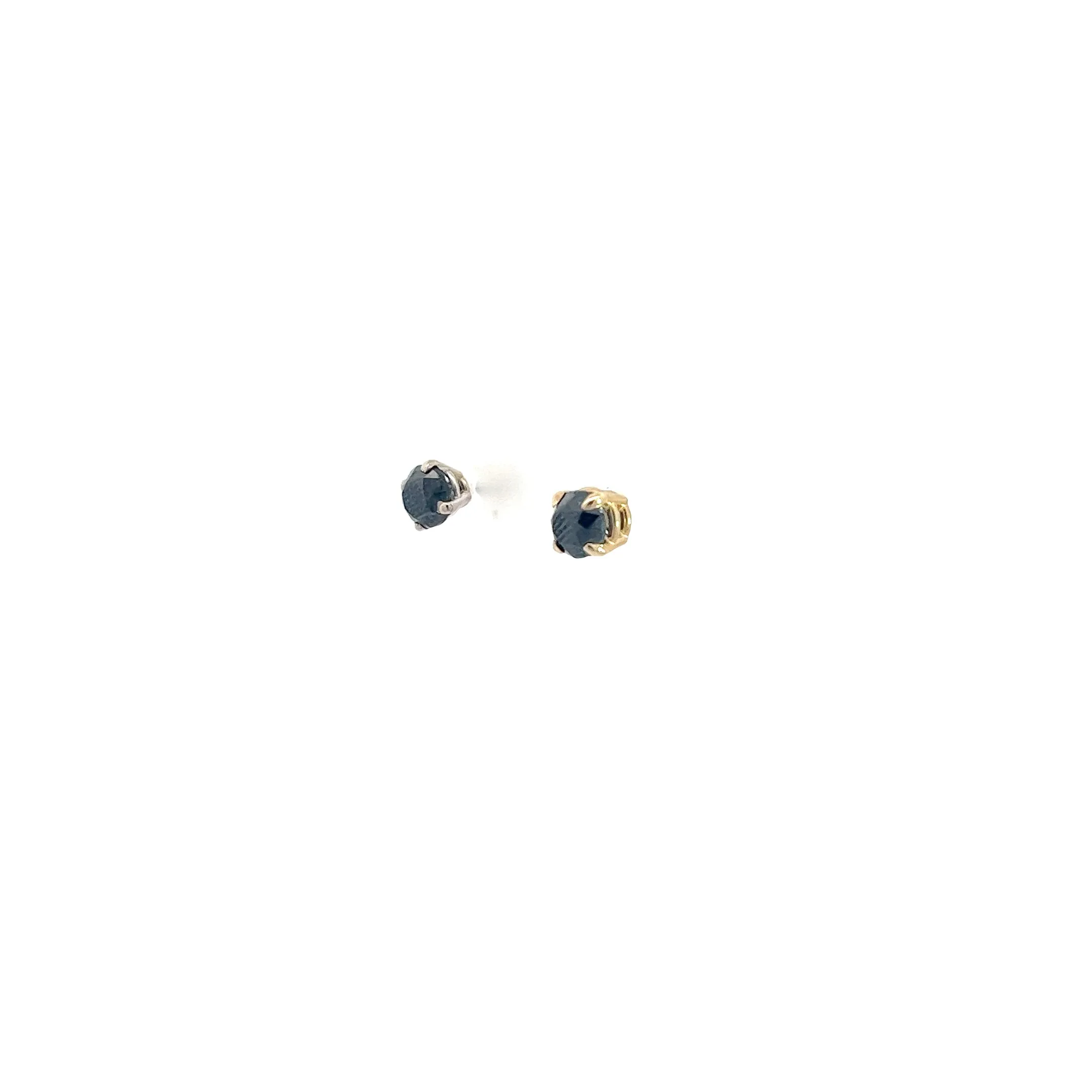 14k Yellow Gold 1.20ct  Black Diamond Stud Earrings