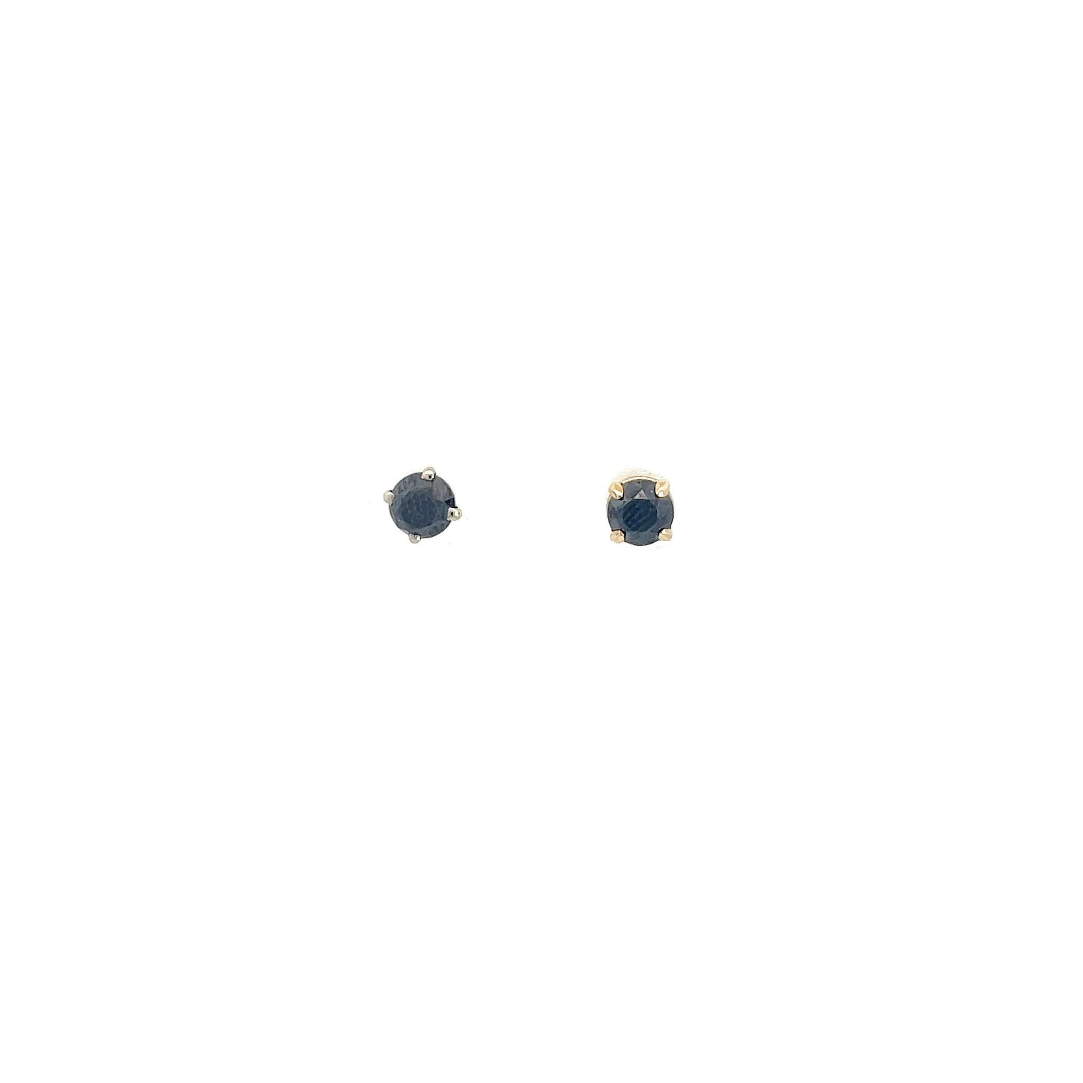 14k Yellow Gold 1.20ct  Black Diamond Stud Earrings