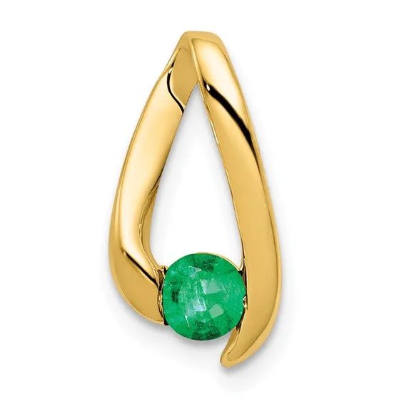 14k Yellow Gold 4mm Gemstone Slide Pendants