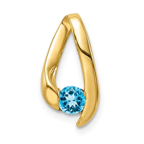 14k Yellow Gold 4mm Gemstone Slide Pendants