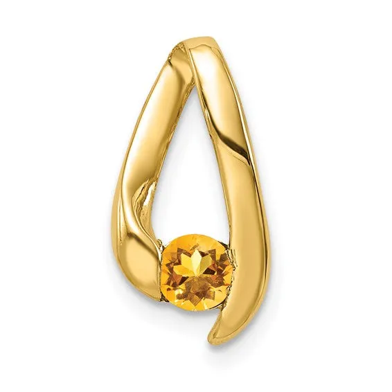 14k Yellow Gold 4mm Gemstone Slide Pendants
