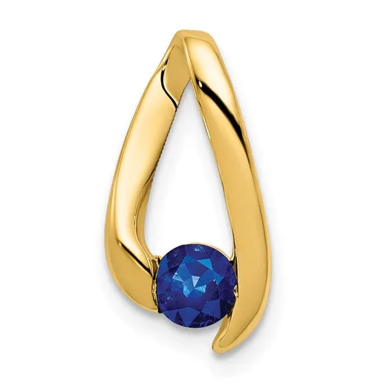 14k Yellow Gold 4mm Gemstone Slide Pendants