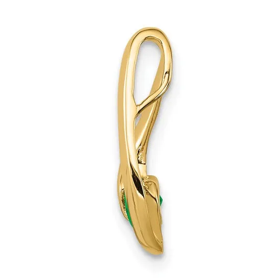 14k Yellow Gold 4mm Gemstone Slide Pendants