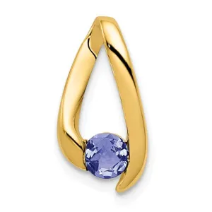 14k Yellow Gold 4mm Gemstone Slide Pendants