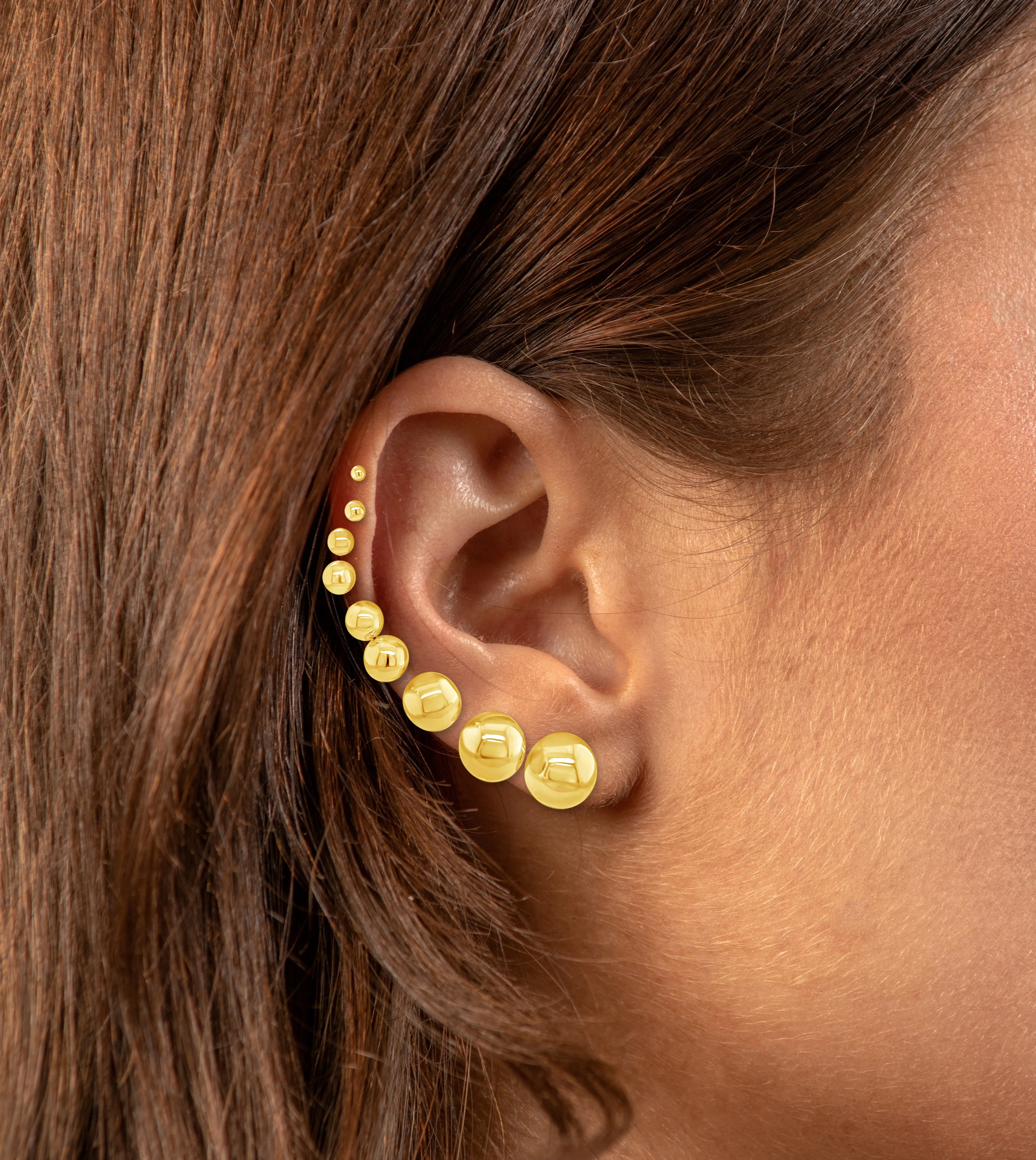 14k Yellow Gold Ball Stud Earring