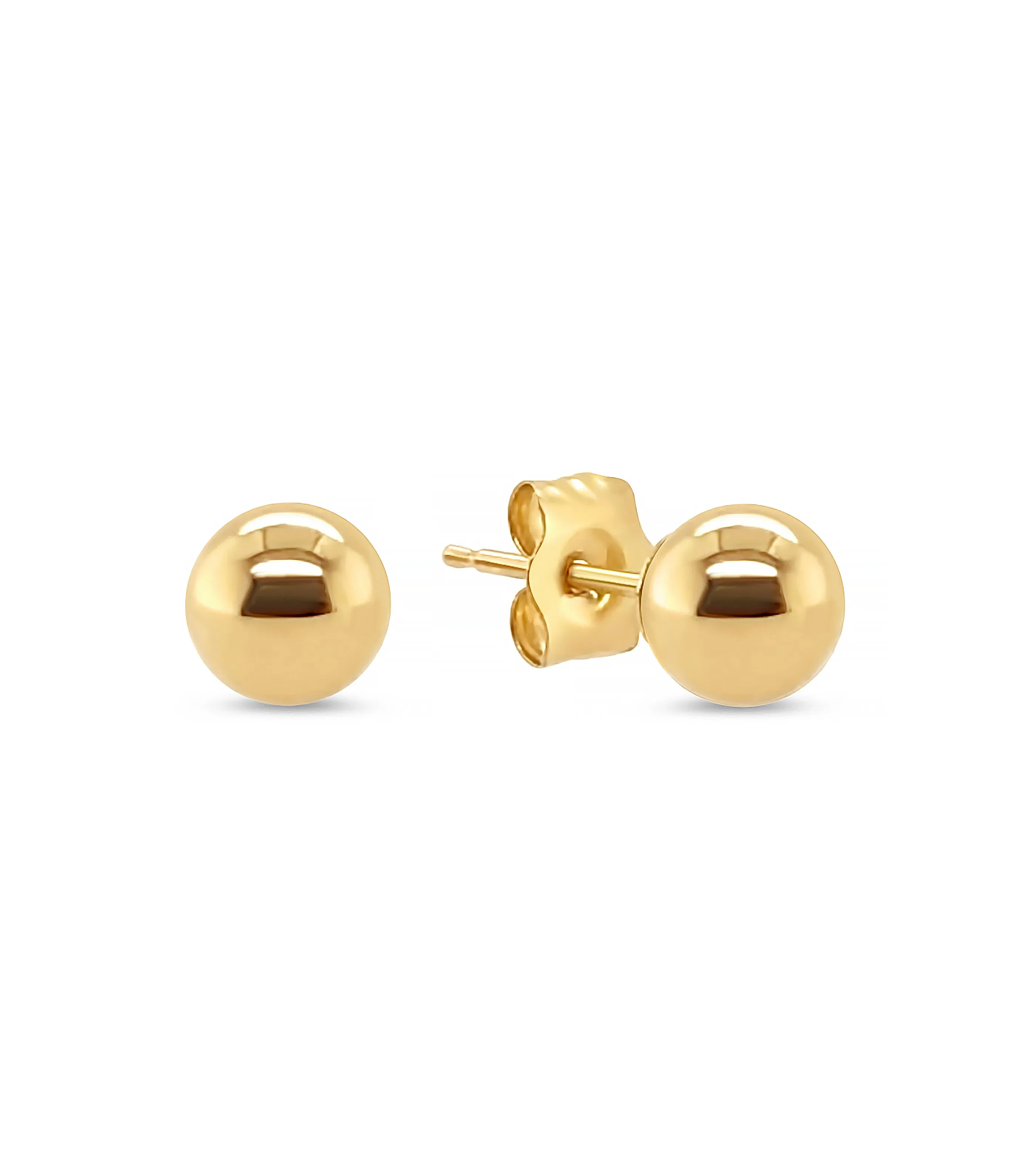 14k Yellow Gold Ball Stud Earring
