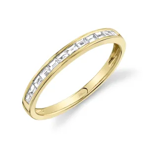 14K Yellow Gold Diamond Baguette Thin Band