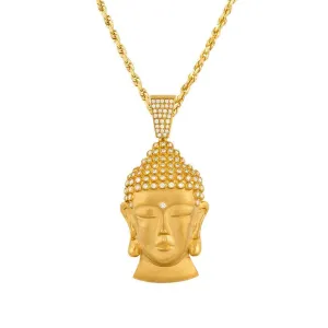 14k Yellow Gold Diamond Buddha Pendant 3 Ctw