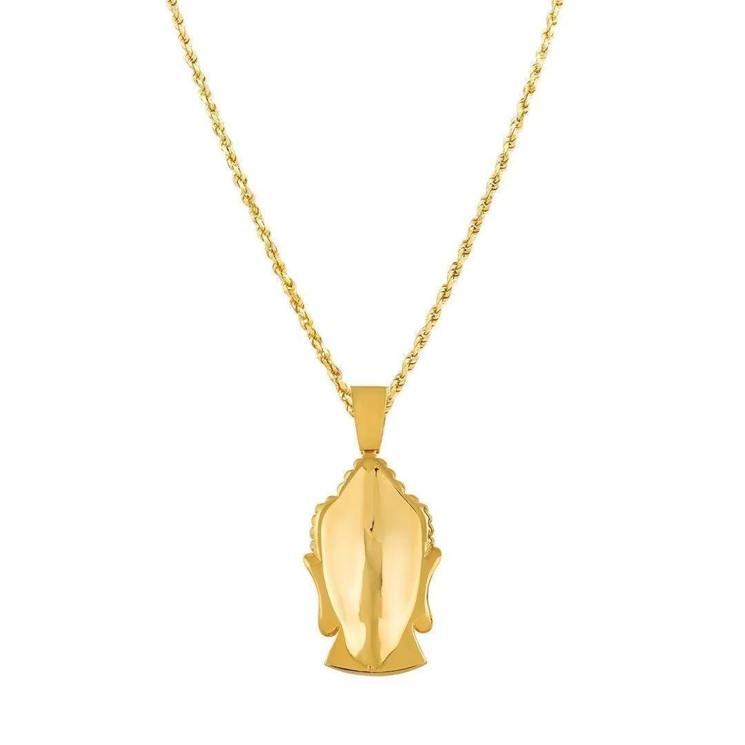 14k Yellow Gold Diamond Buddha Pendant 3 Ctw