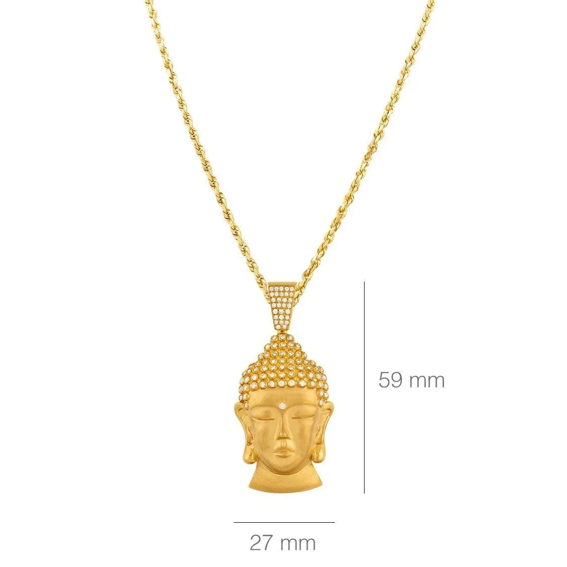 14k Yellow Gold Diamond Buddha Pendant 3 Ctw