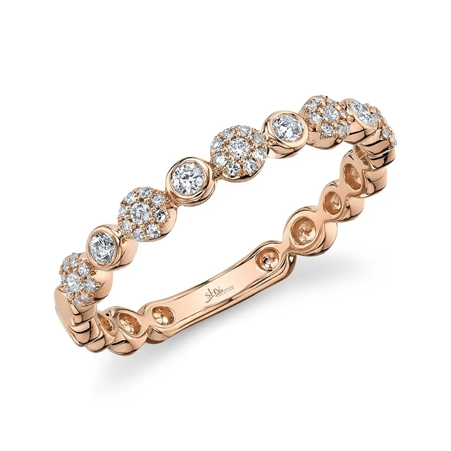 14K Yellow Gold Diamond Circles Band