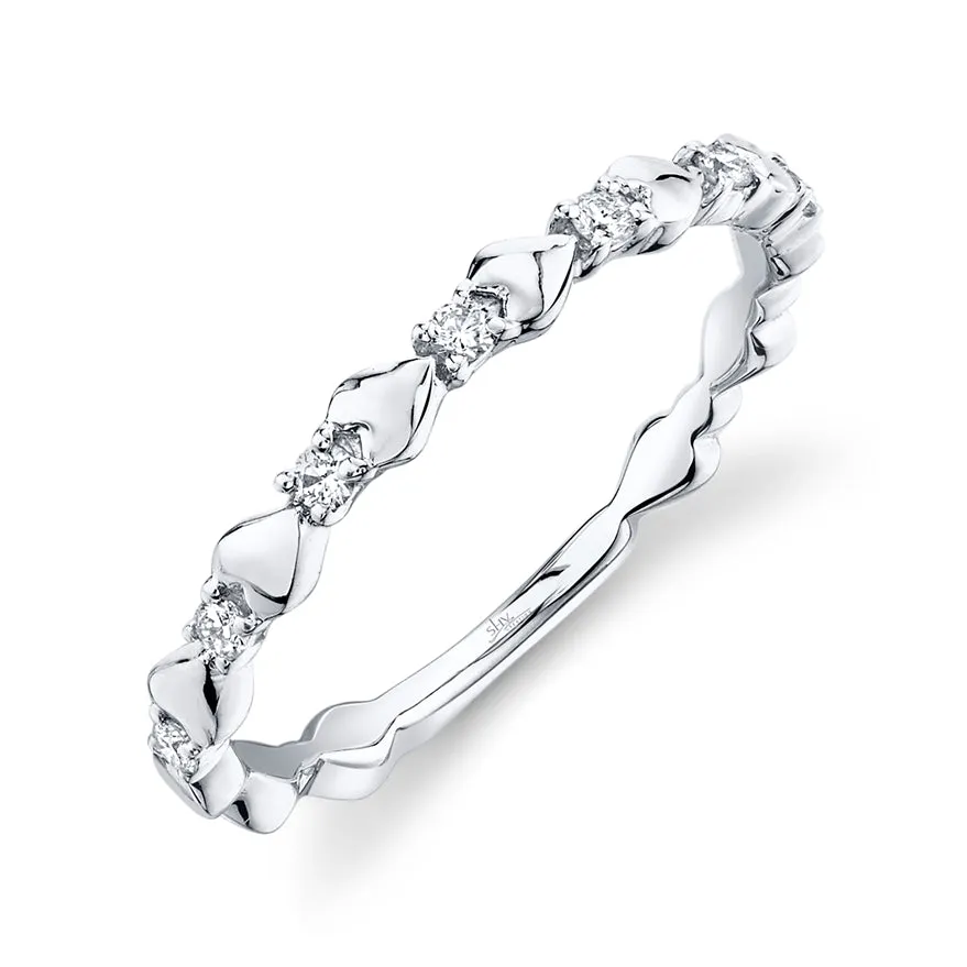 14K Yellow Gold Diamond Lady's Hearts Band