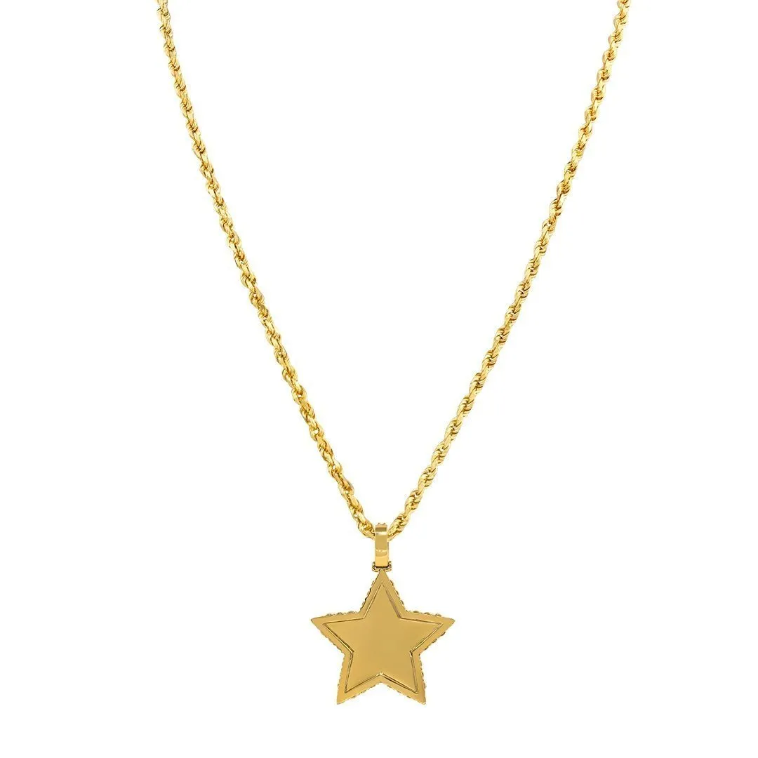 14k Yellow Gold Diamond Star Pendant 3.50 Ctw