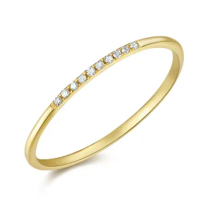 14K Yellow Gold Diamond Top Band