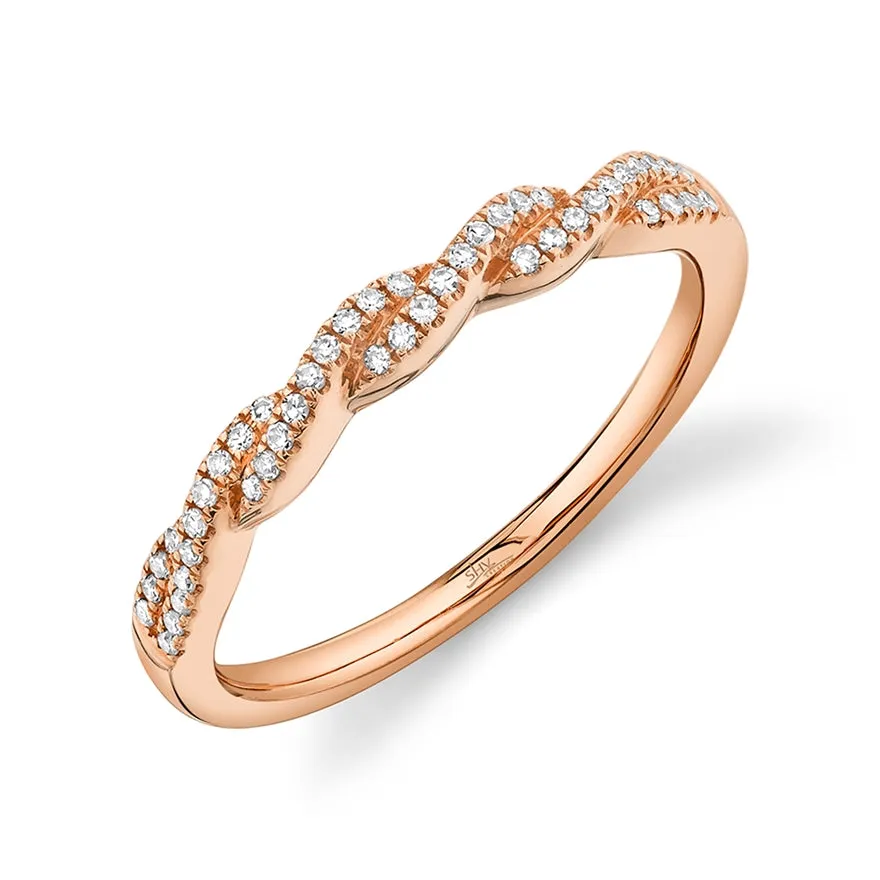 14K Yellow Gold Diamond Twist Band
