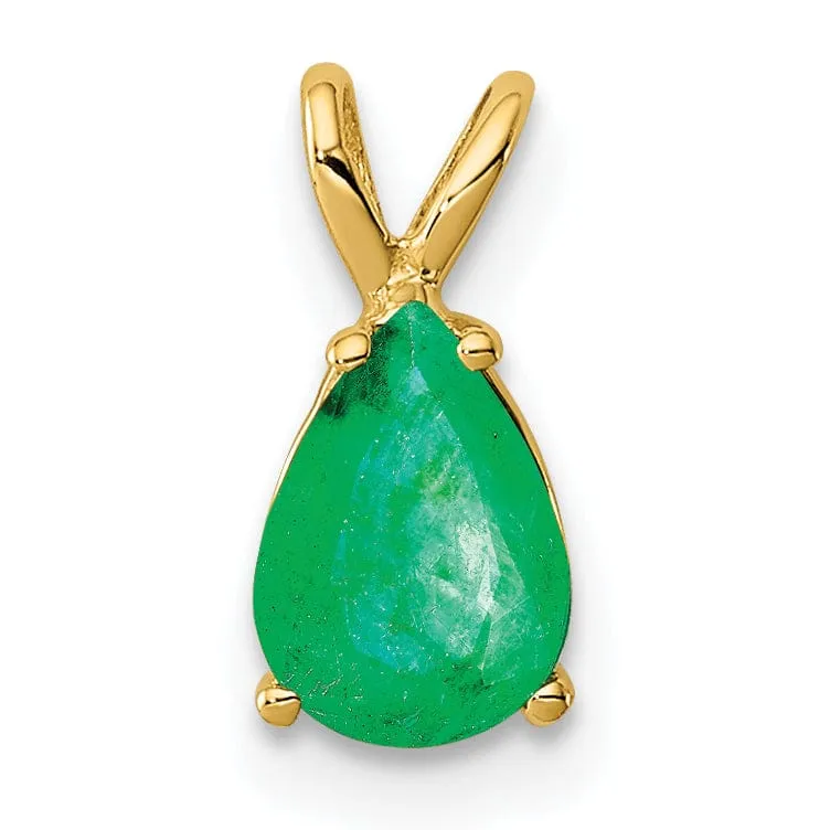 14k Yellow Gold Emerald Pendant