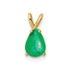 14k Yellow Gold Emerald pendant