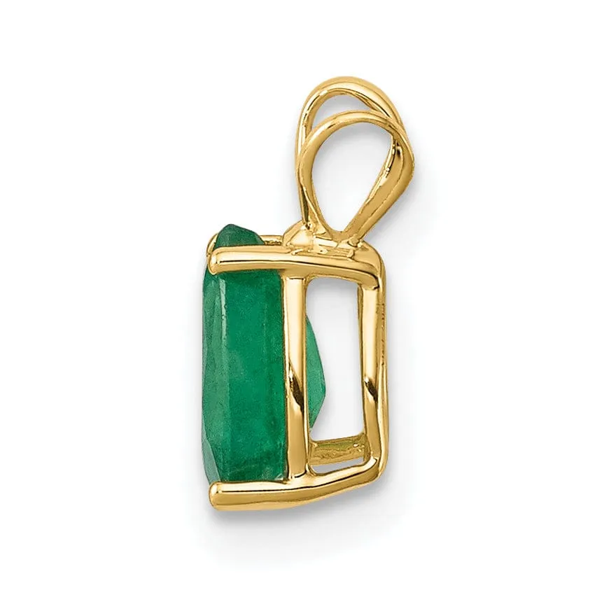 14k Yellow Gold Emerald Pendant