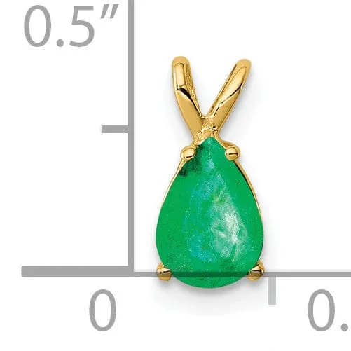 14k Yellow Gold Emerald Pendant