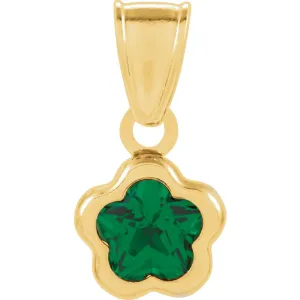 14k Yellow Gold May CZ Birthstone Pendant