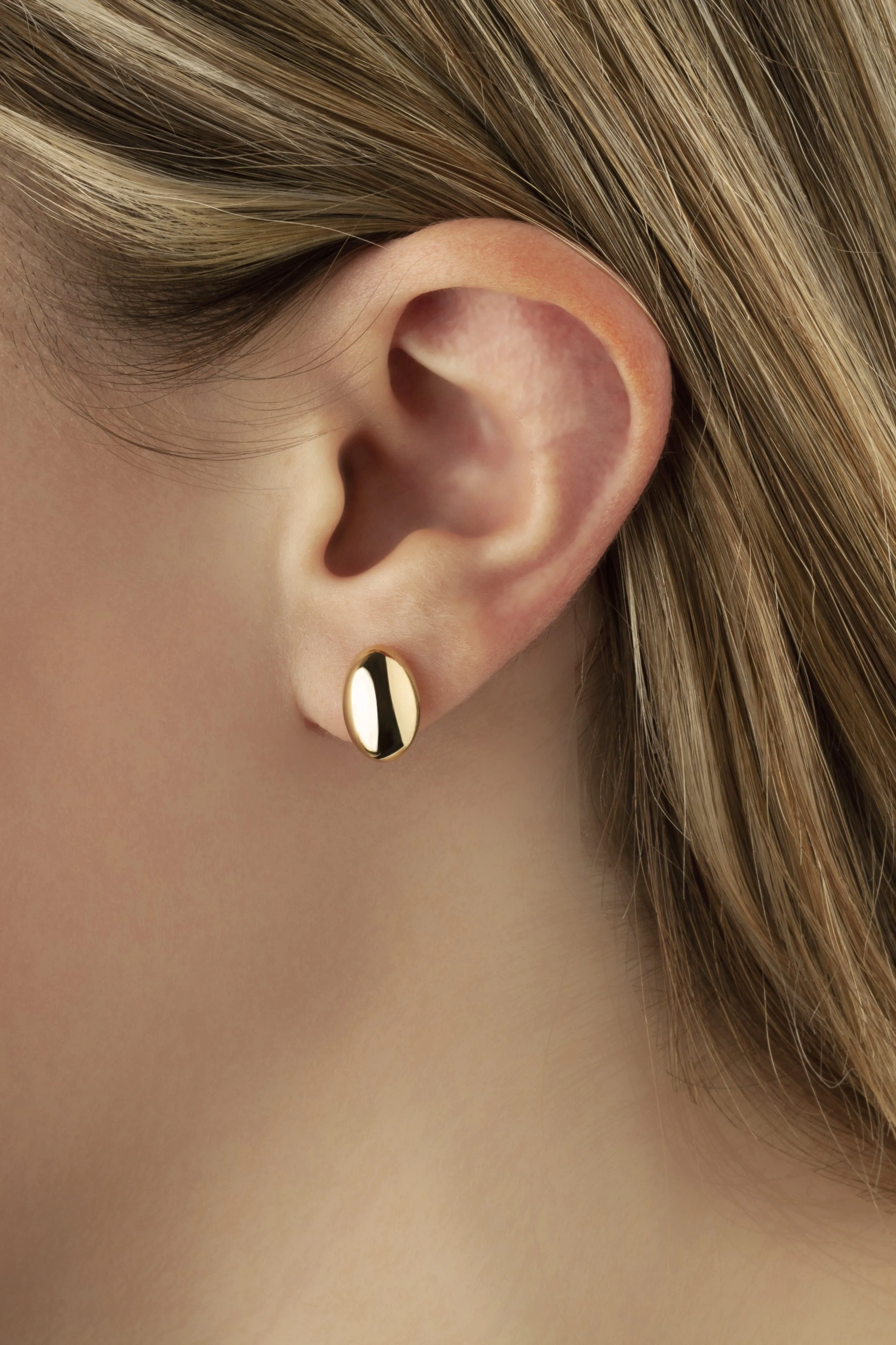 14K Yellow Gold Sm. Oval Stud Earrings