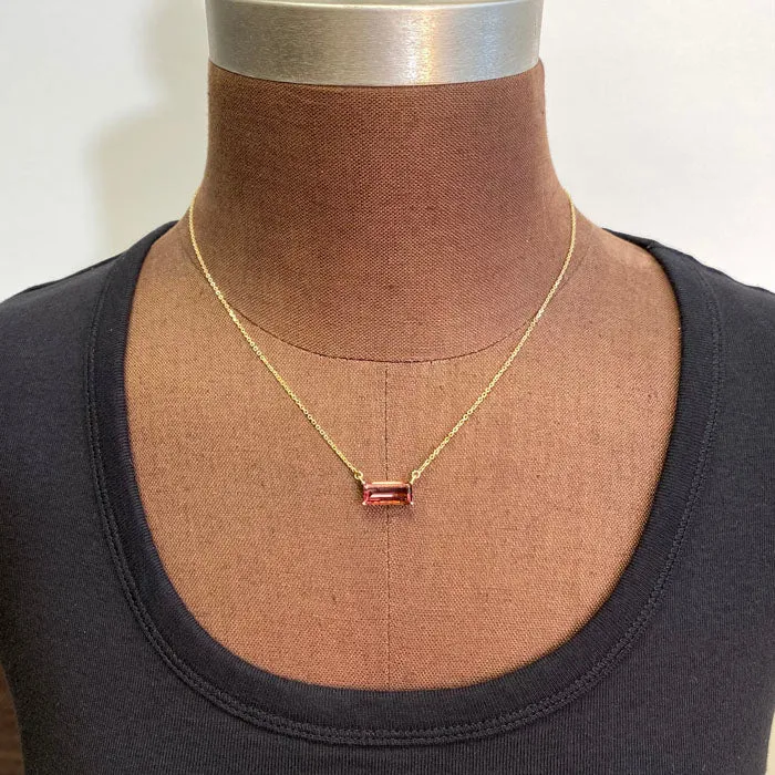 14K Yellow Gold Tourmaline Necklace 3.84cts