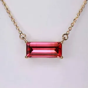 14K Yellow Gold Tourmaline Necklace 3.84cts