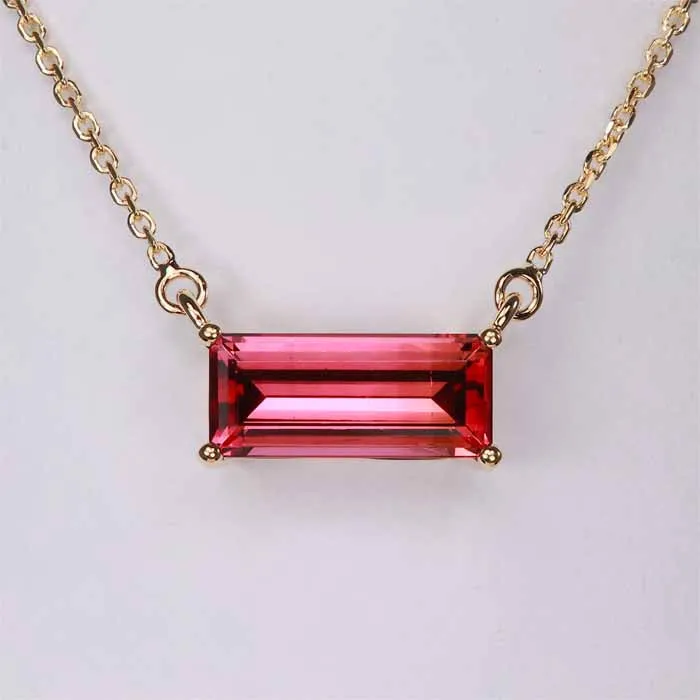 14K Yellow Gold Tourmaline Necklace 3.84cts