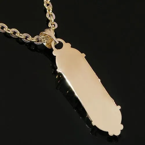 14K Yellow Solid Gold Emerald Mezuzah Pendant 0.20 Ctw