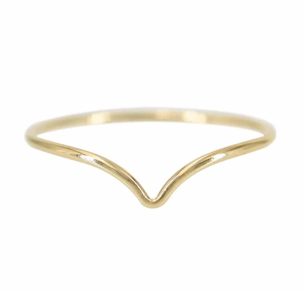 14KGF 1mm chevron stacking ring