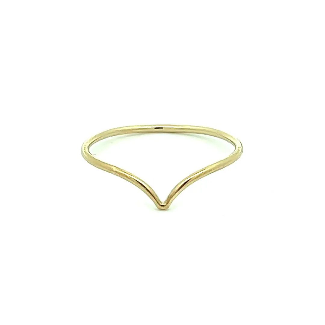 14KGF 1mm chevron stacking ring
