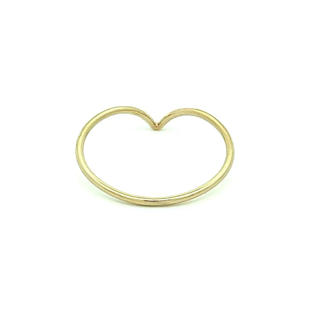 14KGF 1mm chevron stacking ring
