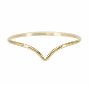 14KGF 1mm chevron stacking ring