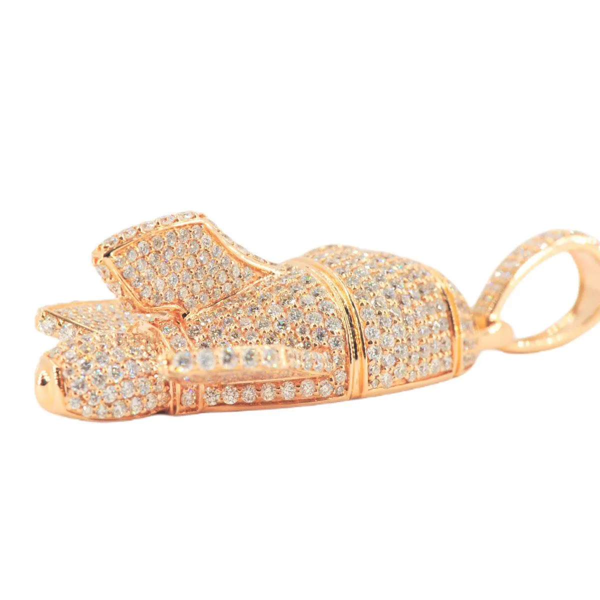 14KR 6.15CTW 3D DIAMOND ROCKET SHIP PENDANT