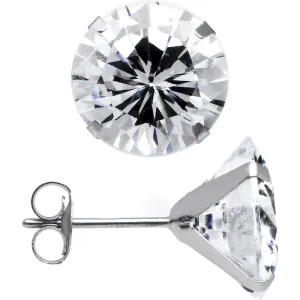 14kt White Gold 2.65ct Cubic Zirconia Round Earrings