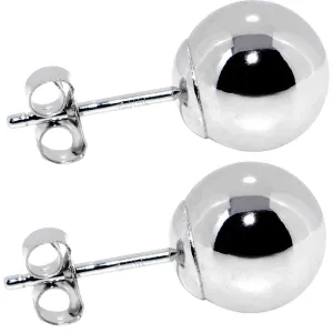 14kt White Gold 7mm Ball Earrings