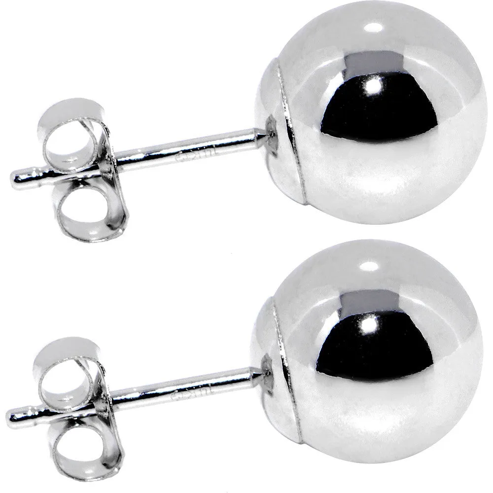 14kt White Gold 7mm Ball Earrings