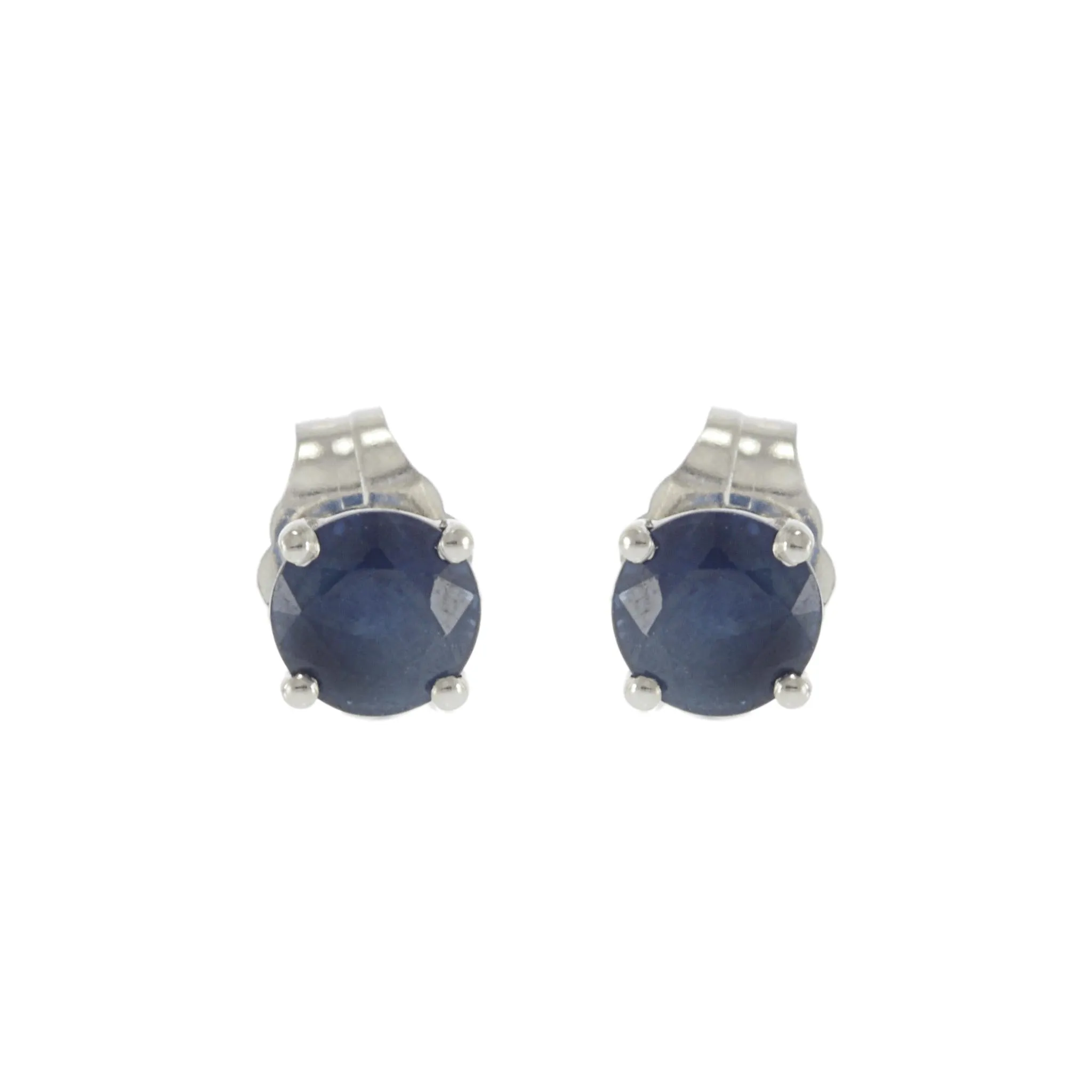 14KT White Gold Blue Sapphire Stud Earrings