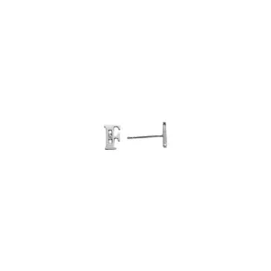 14kt White Gold CZ Initial F Stud Earrings