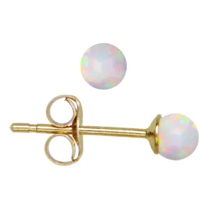 14kt Yellow Gold 7mm Synthetic Opal Stud Earrings