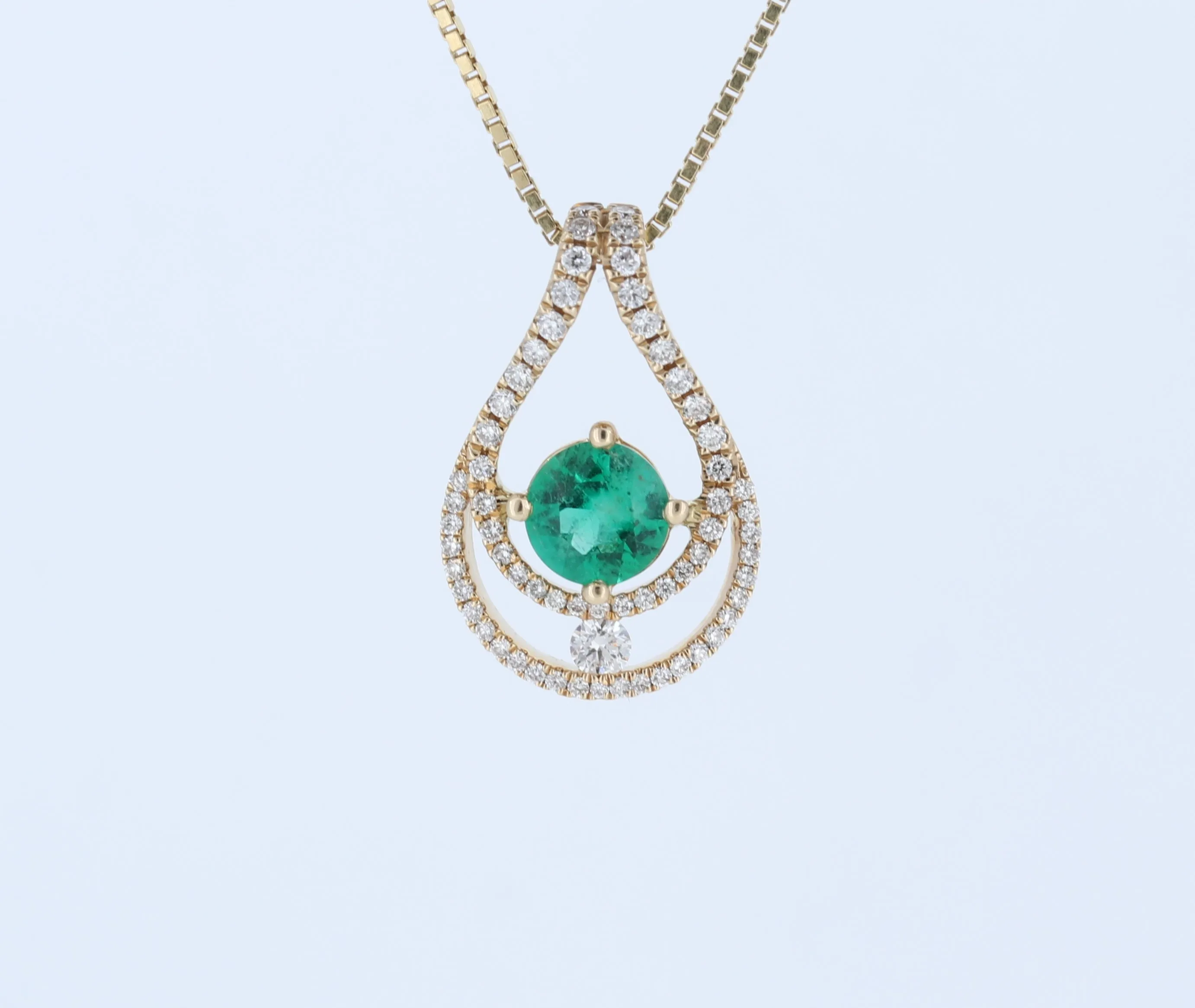 14kt Yellow Gold Emerald Pendant