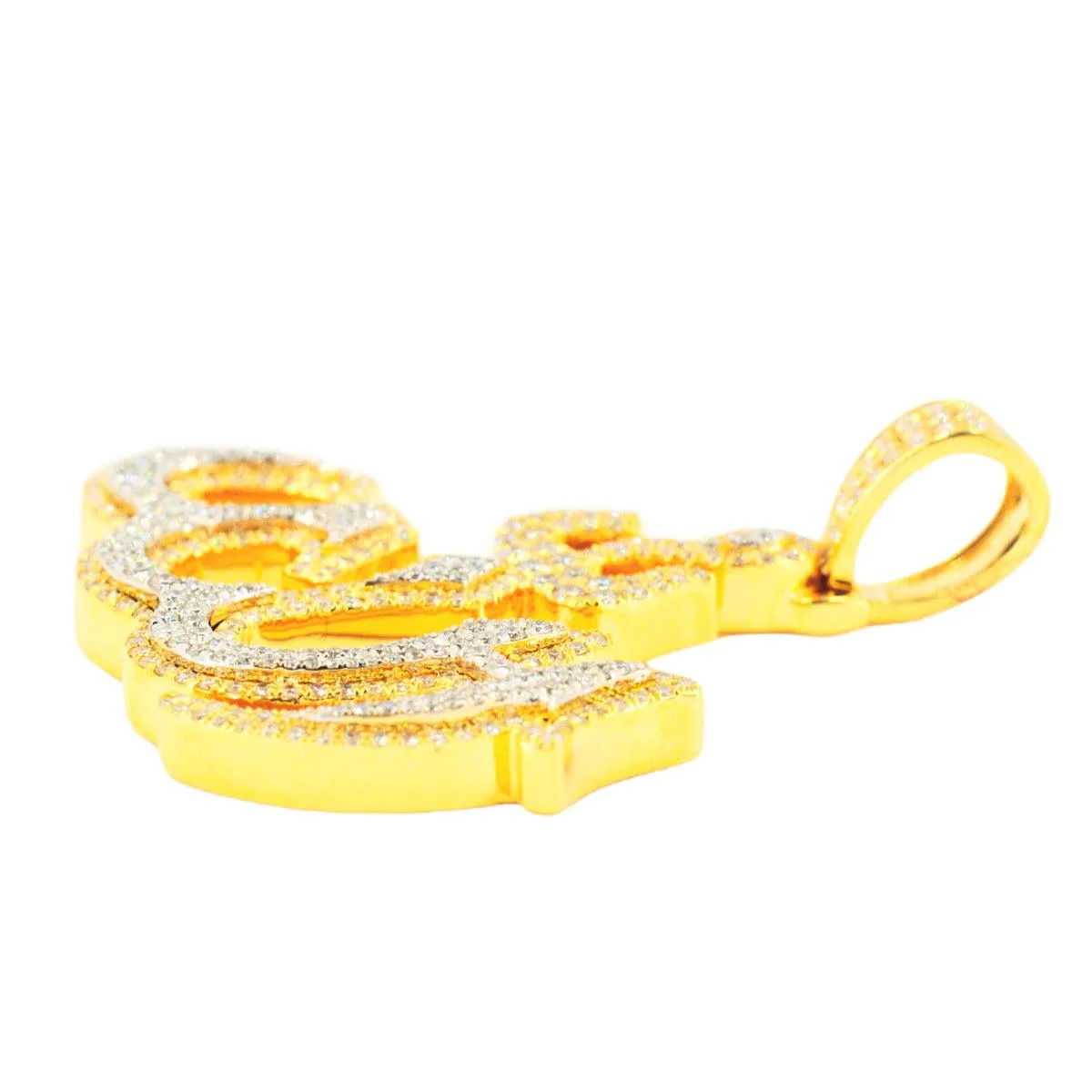 14KY W TWO TONE 2.50CTW DIAMOND 'ALLAH' PENDANT