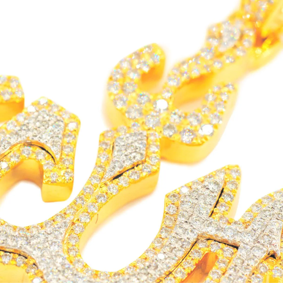 14KY W TWO TONE 2.50CTW DIAMOND 'ALLAH' PENDANT