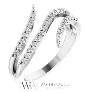 1/5 CTW Double Bypass Diamond Ring - 14k Gold (Y, W or R), Platinum