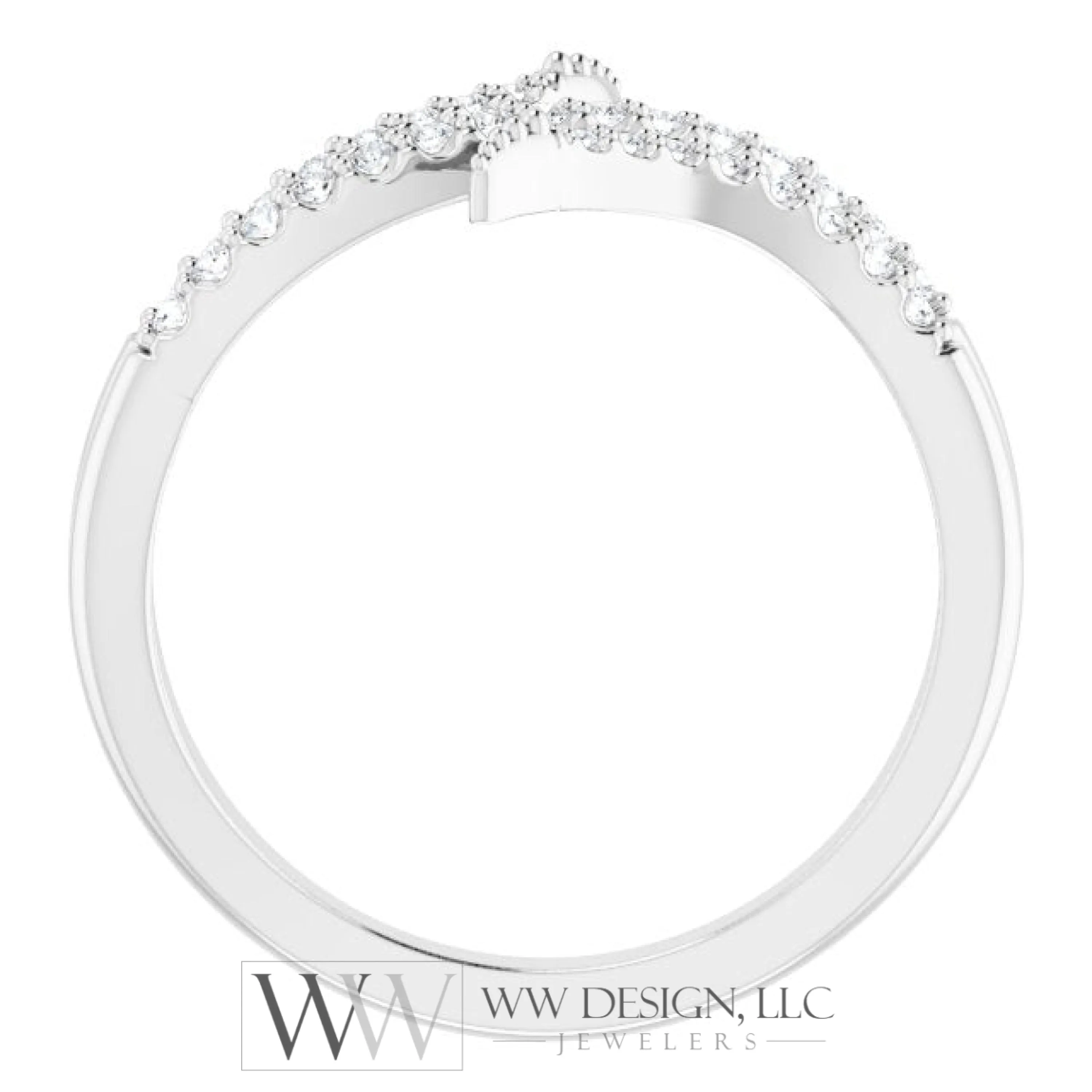 1/5 CTW Double Bypass Diamond Ring - 14k Gold (Y, W or R), Platinum
