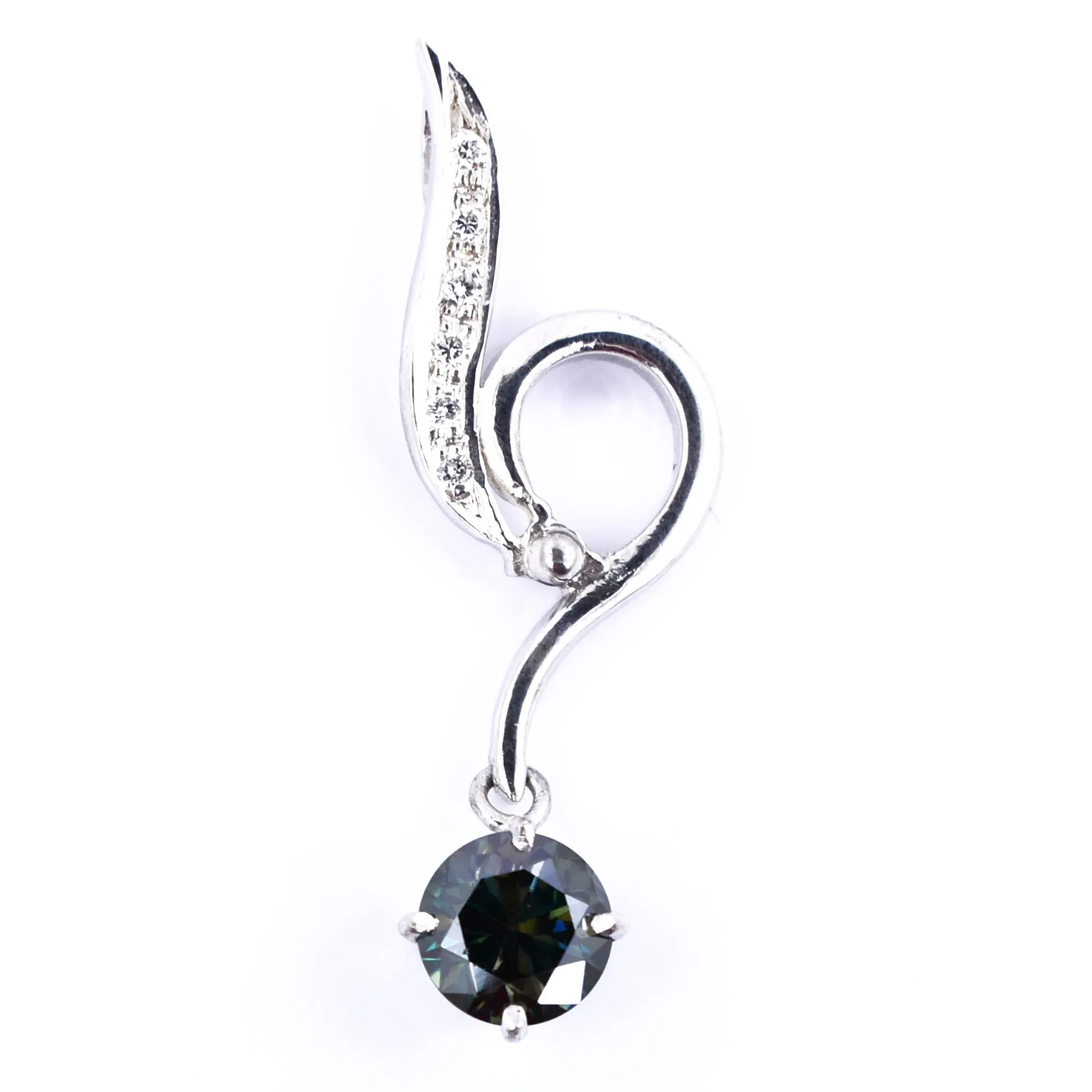 1.50 Ct AAA Certified Deep Blue Diamond Pendant with Diamond Accents