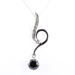 1.50 Ct AAA Certified Deep Blue Diamond Pendant with Diamond Accents