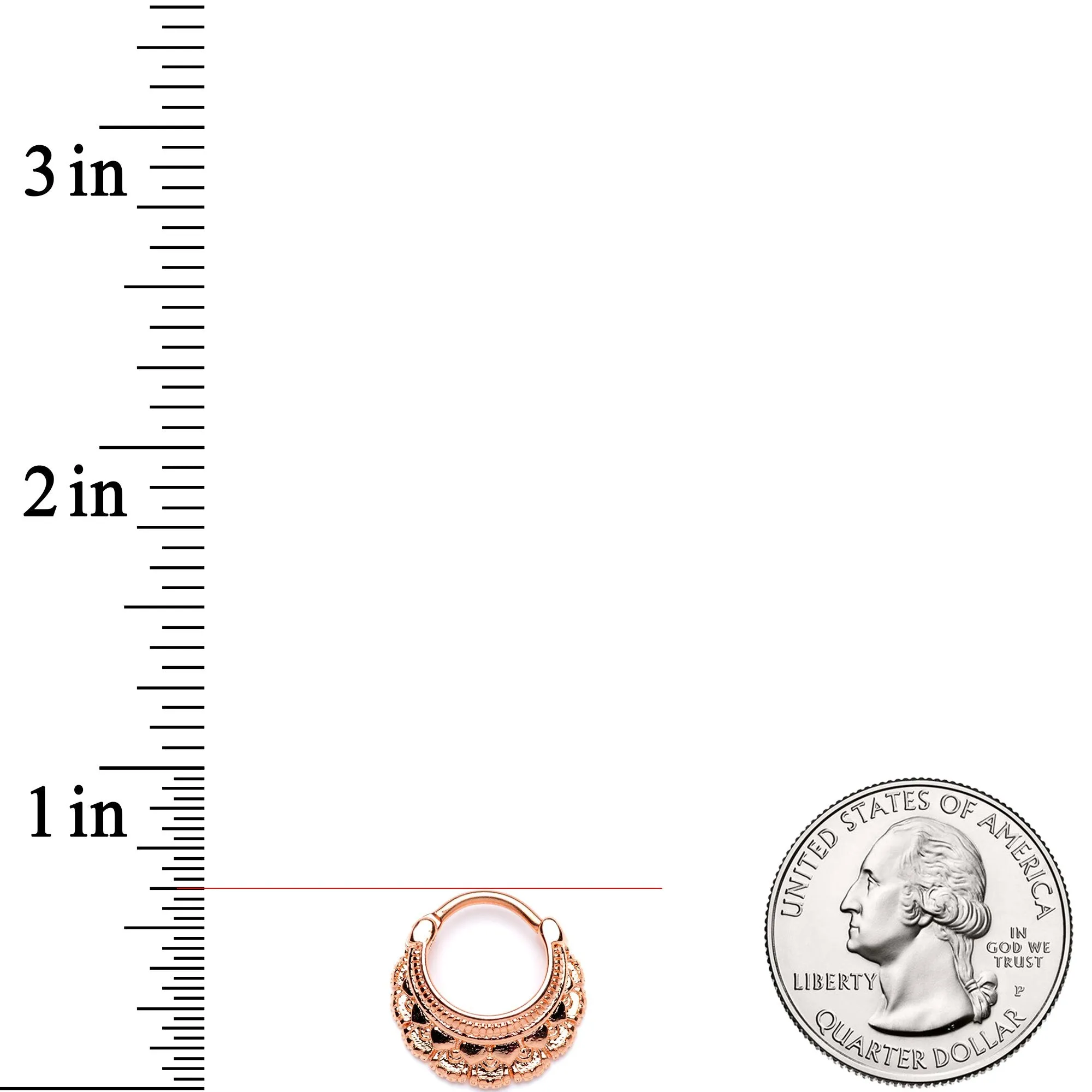 16 Gauge 3/8 Rose Gold Tone Always Elegant Septum Clicker