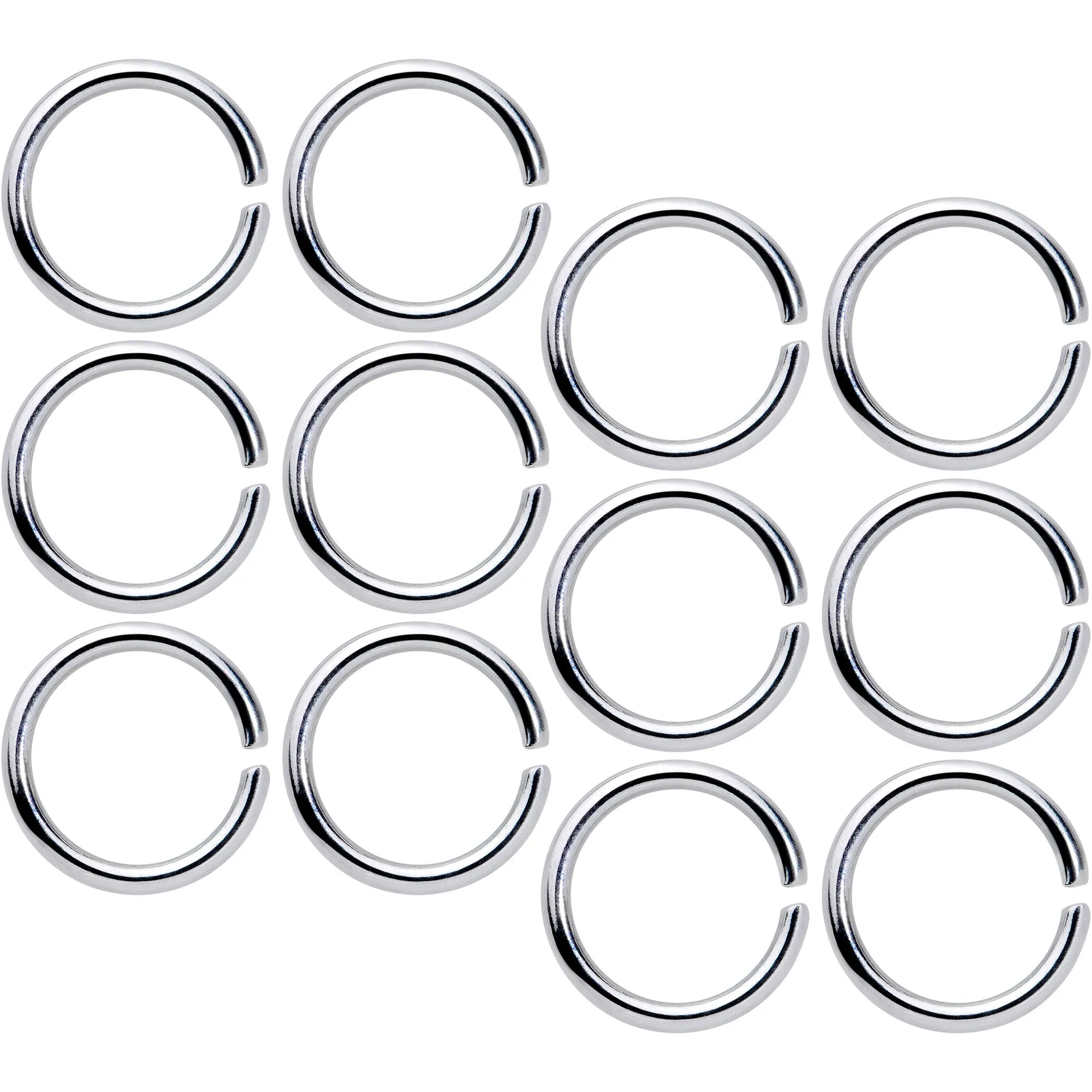 16 Gauge 5/16 Seamless Cartilage Ring Set of 12