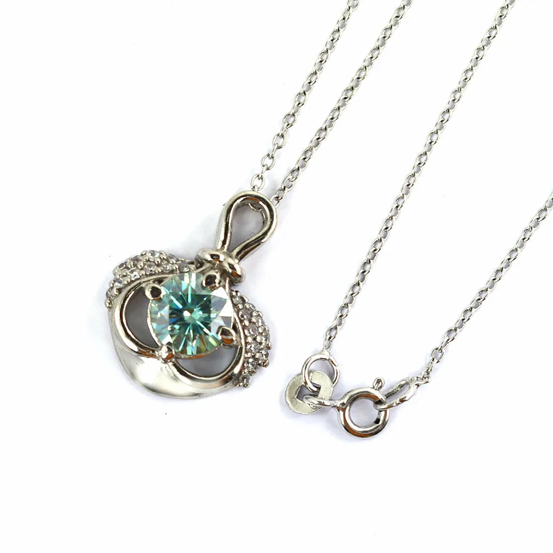 1.65 Certified Designer Blue Diamond Pendant with Diamond Accents, Amazing Shine & Bling